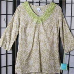 NWT CALYPSO ST BARTH Target Tan / White Tunic Top